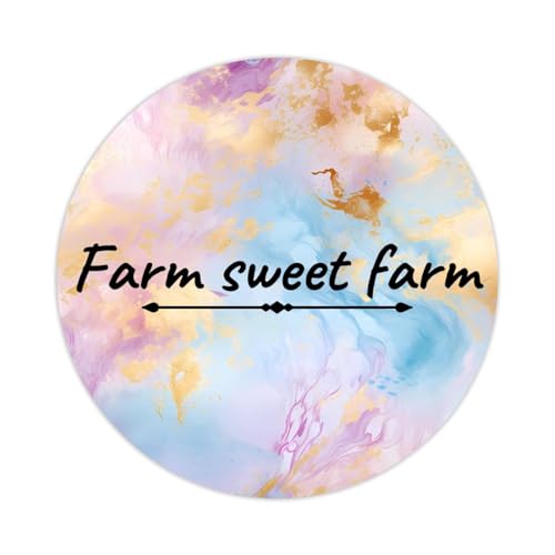 Runder Aufkleber mit Aufschrift "Farm Sweet Farm", 3,8 cm, Positiver Schriftzug, Spruch, Aufkleber für Laptop, Computer, Tassen, Umschläge, Wasserflasche, Rucksack, 100 Stück von DreamAutumn