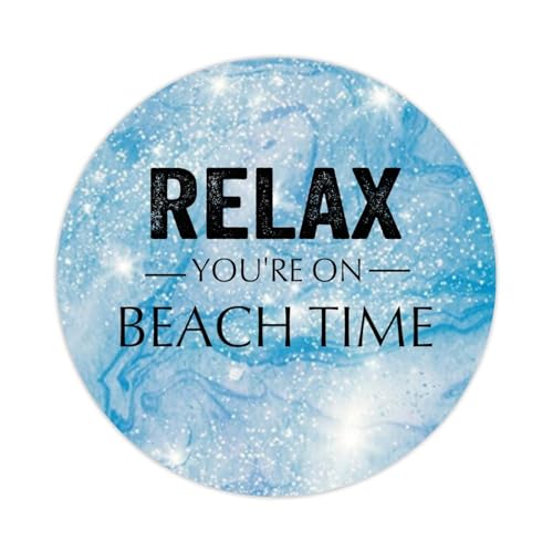 Runder Aufkleber mit Aufschrift "Relax You're On Beach Time", 5,1 cm, positiver Schriftzug, Spruch, Aufkleber für Laptop, Computer, Tassen, Umschläge, Wasserflasche, Rucksack, 100 Stück von DreamAutumn