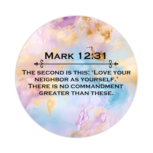 The Second is This Love Your Neighbor As Yourself,There is No Commandment Greater Than These Round Label Stickers for Water Bottle Laptop Envelopes Seals Card Boxes 5.1 cm von DreamAutumn