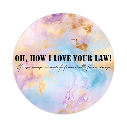 Vinyl-Aufkleber, Motiv: Oh How I Love Your Law! It is My Meditation All The Day, für Laptop, Umschlag, Versiegelung, Glas, Wasserflaschen, Goodie Bags, Verpackung, 3,8 cm, 100 Stück von DreamAutumn