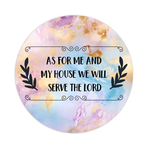 Vinyl-Aufkleber zum Abziehen und Aufkleben, Kreis-Aufkleber, Aufschrift "As for Me and My House We Will Serve The Lord", mit Zitaten für Laptop, Umschläge, Gläser, Wasserflaschen, Goodie-Taschen, von DreamAutumn