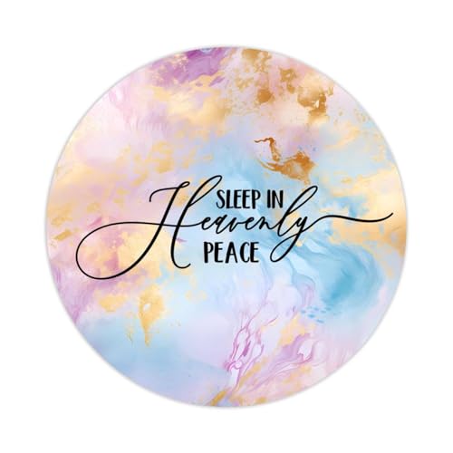 Vinyl-Aufkleber zum Abziehen und Aufkleben, kreisförmig, Aufschrift "Sleep in Heavenly Peace", Aufkleber mit inspirierenden Zitaten für Laptop, Umschlag, Versiegelung, Glas, Wasserflaschen, von DreamAutumn