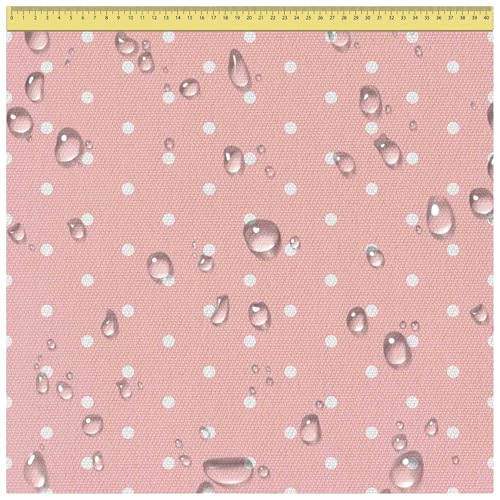 DreamRoots Segeltuch Wasserdicht - Polsterstoff Meterware 160 cm breit - Wasserabweisender Stoff 220 g/m2 600D - Markisenstoff Wasserdicht Meterware Pink Geometric Dots 1M von DreamRoots