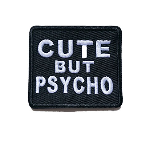 1 Stickerei Süße aber Psycho Eisen auf Sew Patch Badge Hat Tasche Jeans Stoff Aufnäher Craft DIY von Dreamshome