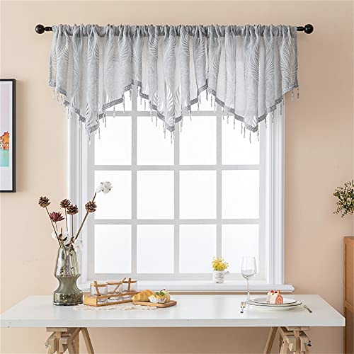 Dreamskull Scheibengardinen Bistrogardine Küche Modern Kurz Landhausstil Transparent Kurzstores Gardinen Kurzgardinen Küchengardinen Kurzvorhang Tunneldurchzug 3er Set 60cm Hoch (Grau) von Dreamskull