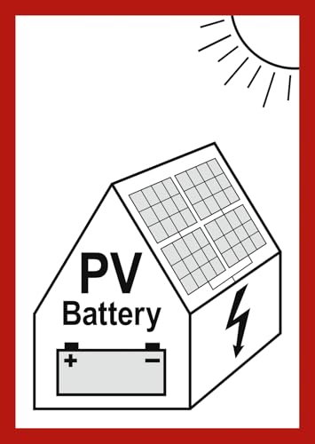 Dreifke® Aufkleber, Hinweis auf eine PV-Anlage mit Batteriespeicher, Folie, 105x148 mm von Dreifke