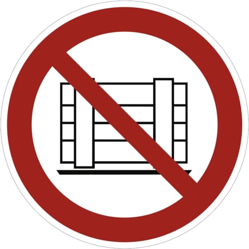 Dreifke® Aufkleber (Folie) "Abstellen oder Lagern verboten", Ø10cm, Folie selbstklebend, 1 Stück, Gebotszeichen (P023) gem. ISO 7010 von Dreifke