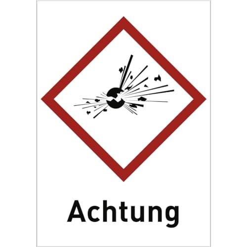 Dreifke® Aufkleber Explosiv (GHS 01) Achtung, Folie, 26x37 mm, 12 Stück von Dreifke