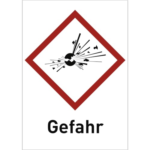 Dreifke® Aufkleber Explosiv (GHS 01) Gefahr, Folie, 52x74 mm, 10 Stück von Dreifke