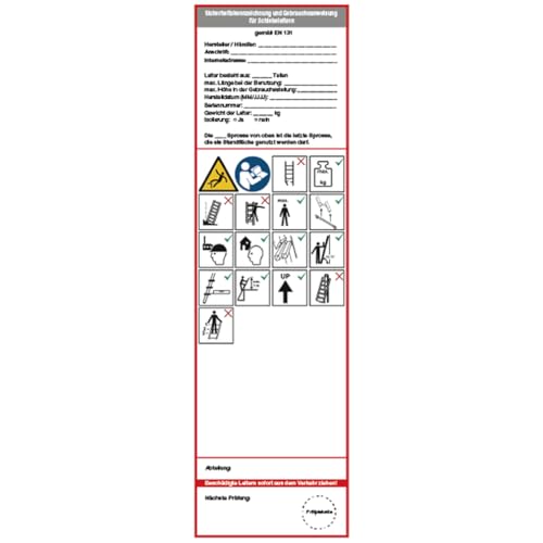 Dreifke® Aufkleber Grundplakette, Schiebeleitern, Folie, 225 x 65 mm - gem. EN 131, Folie selbstklebend 1 Stk. von Dreifke