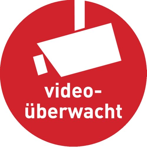 Dreifke® Aufkleber Hinweisschild, videoüberwacht, Ø 50 mm - DIN 33450, Folie selbstklebend 1 Stk. von Dreifke