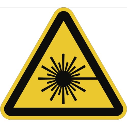 Dreifke® Aufkleber Warnung vor Laserstrahl ISO 7010, Folie, 20 mm SL, 12 Stück von Dreifke