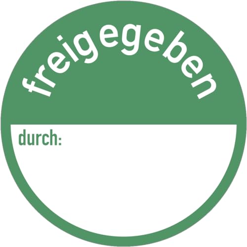 Dreifke® Aufkleber freigegeben durch:, Papier, Ø 50 mm, 500 Stück/Rolle von Dreifke