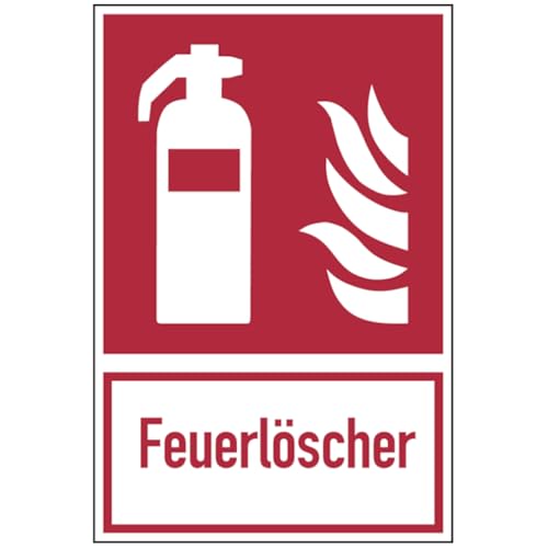 Dreifke® Brandschutzzeichen, Kombischild Feuerlöscher | PVC langnachleuchtend | 200x300 mm | ASR A1.3 (DIN EN ISO 7010), rot/weiß, 1 Stk von Dreifke