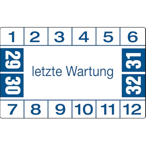 Dreifke® Etikett letzte Wartung ab 29 weiß/blau - 40x25 mm Folie selbstklebend | 10 Stk von Dreifke