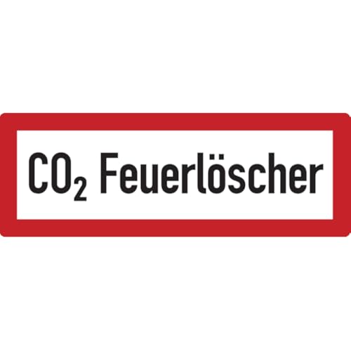 Dreifke® Feuerwehrschild, CO2 Feuerlöscher - DIN 4066-297x105 mm Folie selbstklebend | 1 Stk von Dreifke