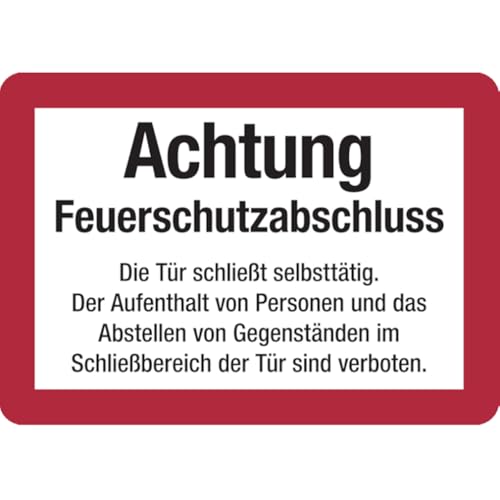 Dreifke® Feuerwehrschild, Feuerschutzabschluss - angelehnt - 210x148 mm Folie selbstklebend | 1 Stk von Dreifke