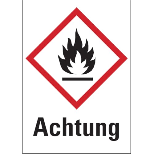 Dreifke® Gefahrstoffetiketten - Flamme (GHS02) Signalwort " - 20x29 mm Folie selbstklebend | 16 Stk von Dreifke