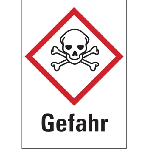 Dreifke® Gefahrstoffetiketten - Totenkopf (GHS06) Signalwor - 20x29 mm Folie selbstklebend | 16 Stk von Dreifke