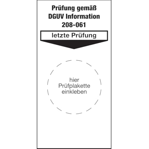 Dreifke® Grundplakette Prüfung gemäß DGUV Information 208-061 - 40x80 mm Folie selbstklebend | 50 Stk von Dreifke