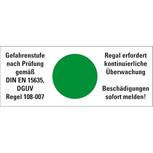 Dreifke® Hinweisetikett Gefahrenstufe grün, kontinuierl.Überwachung!Folie, 100x40, 5 Stk. von Dreifke