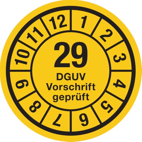 Dreifke® Jahresprüfplaketten, DGUV Vorschrift geprüft, Jahresfar - 35 mm Folie selbstklebend | 10 Stk von Dreifke