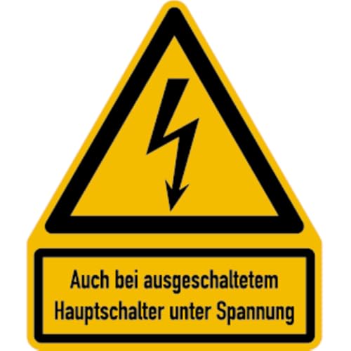 Dreifke® Kombi-Warnschild, Auch bei ausgeschaltetem Hauptsc - 200x237 mm Folie selbstklebend | 1 Stk von Dreifke