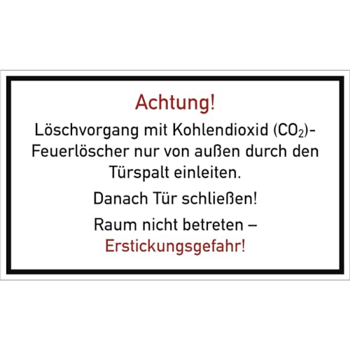 Dreifke® Löschvorgang mit CO2-Feuerlöscher durch Türspalt, PVC-U selbstkl., 250x150 mm von Dreifke