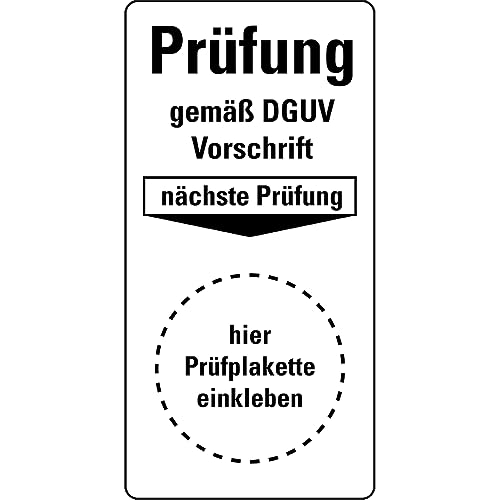 Dreifke® Mini-Grundplakette Prüfung DGUV Vorschrift, nP, ökologische Folie, 20x40mm, 16/Bogen von Dreifke