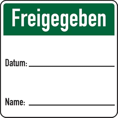 Dreifke® Papieretikett, Freigegeben, 40 x 40 mm - auf Rolle, Papier selbstklebend 100 Stk. von Dreifke