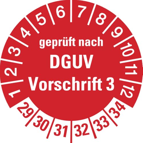 Dreifke® Prüfplakette, geprüft nach DGUV Vorschrift 3, 30 mm Dokumentenfolie selbstklebend | 10 Stk von Dreifke