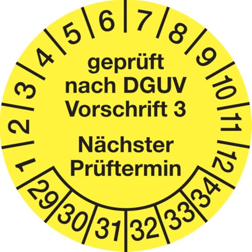 Dreifke® Prüfplakette DGUV Vorschrift 3 nächste Prüfung ab 2029, 30 mm Folie selbstklebend | 10 Stk von Dreifke