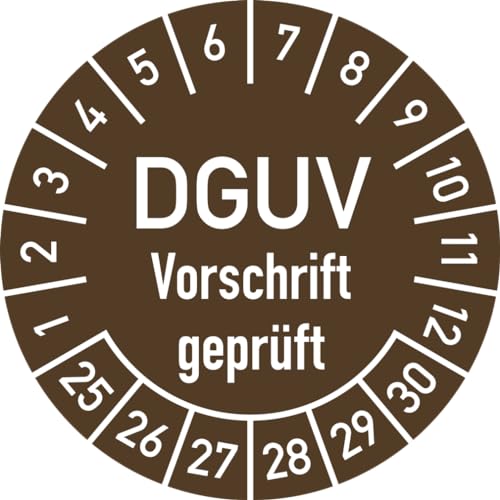 Dreifke® Prüfplakette DGUV Vorschrift geprüft,2025-2030,Dokumentenfolie,Ø25 mm,10 Stück von Dreifke