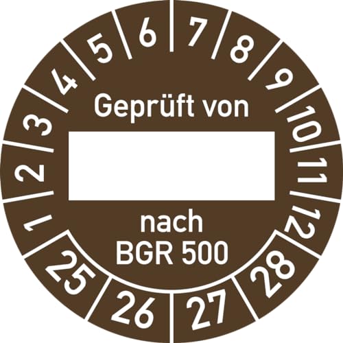 Dreifke® Prüfplakette Geprüft von nach BGR 500 2025-2028, Folie, Ø 30 mm, 10 Stück von Dreifke