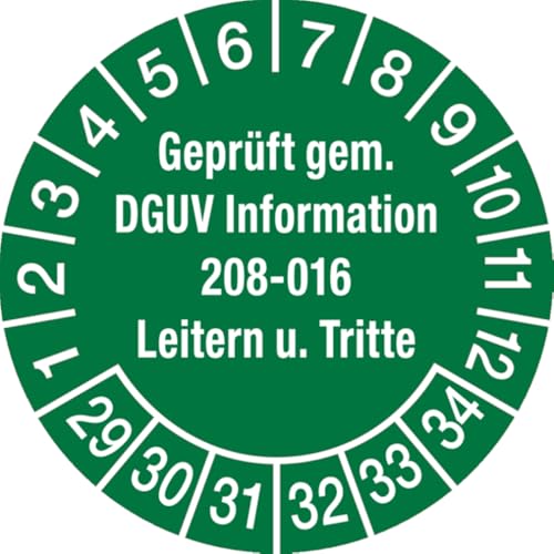 Dreifke® Prüfplakette ab 29 geprüft gem. DGUV Information 208-01 - 30 mm Folie selbstklebend | 10 Stk von Dreifke