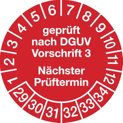 Dreifke® Prüfplakette geprüft nach DGUV Vorschrift 3 nächster Pr - 30 mm Folie selbstklebend | 10 Stk von Dreifke