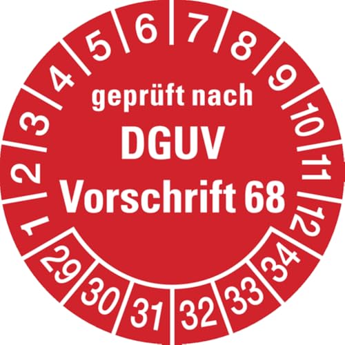 Dreifke® Prüfplakette geprüft nach DGUV Vorschrift 68 ab 2029 ro - 30 mm Folie selbstklebend | 10 Stk von Dreifke