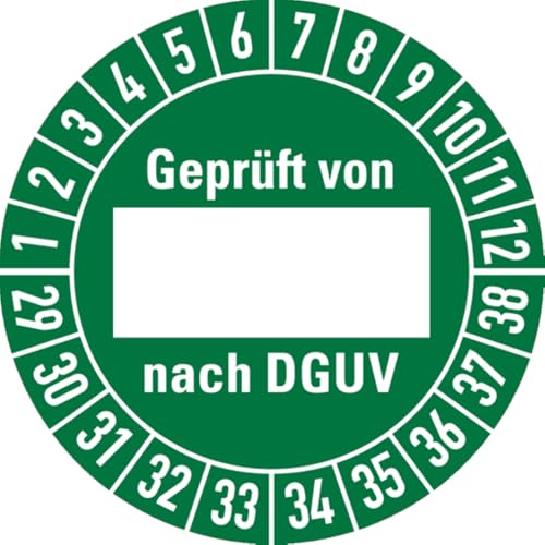 Dreifke® Prüfplakette geprüft von ... nach DGUV ab 2029, grün/we - 30 mm Folie selbstklebend | 10 Stk von Dreifke