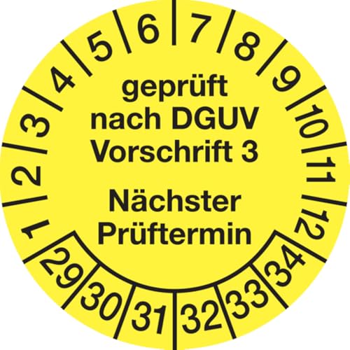 Dreifke® Prüfplakette nach DGUV Vorschrift 3 Nächster Prüftermin - 20 mm Folie selbstklebend | 10 Stk von Dreifke