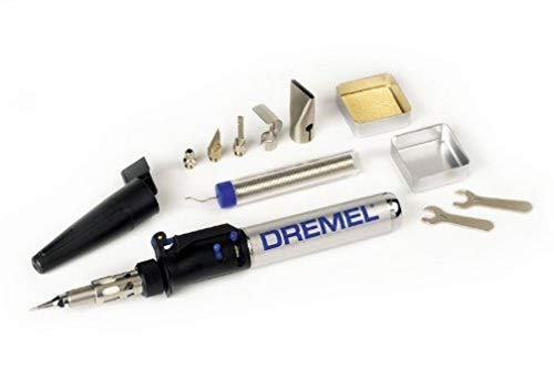 Dremel 2000 VersaTip Lötkolben - Brennkolben und Löt-Set (mit 6 Wechselspitzen zum Löten, Heißschneiden, Schweißen, Brandmalerei, Holz Gravieren, Schmuckherstellung) Schwarz, Grau von DREMEL