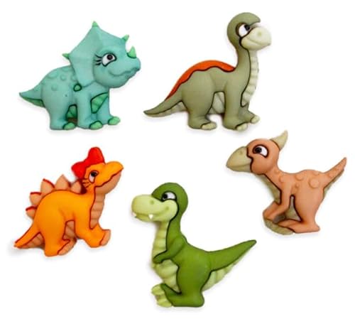 Die verspielte Dinosaurier-Kollektion von Dress It Up Buttons and Embellishments – 5 Stück – Stomp, Chomp und Brüllen von Dress It Up