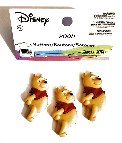 Dress It Up Buttons & Embellishments Disneys Winnie Puuh Knöpfe, 3 Stück von Dress It Up