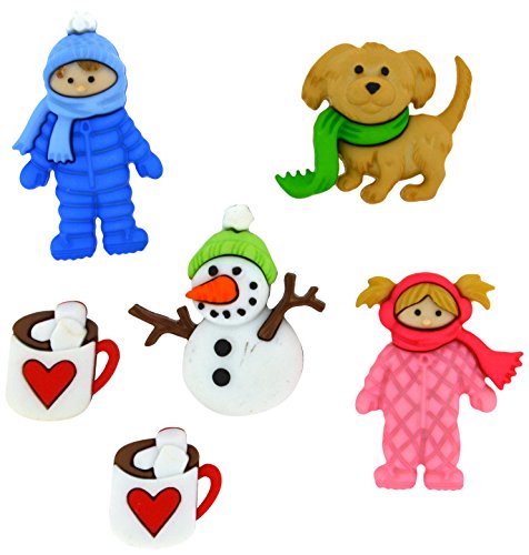 Kleid It Up Fun in The Snow Button, Kunststoff, Mehrfarbig, 15 x 13–30 x 21 mm, 6-TLG. von Dress It Up