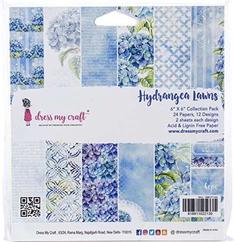 Dress My Craft Single-Sided Paper Pad 6"X6" 24/Pkg-Hydrangea Lawns, 12 Designs/2 Each von Dress My Craft