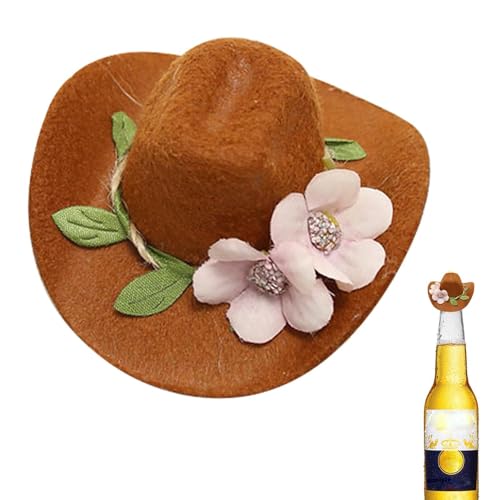 Dreuhuing Cowboyhüte für Flaschen | Cowboyhüte für Party mit Kranz | Hüte für Western Cowboy Party Dekoration, Cowboyhut für Cowboy Cowgirl Party Supplies von Dreuhuing