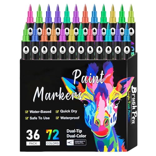 Dreuhuing Doppelseitige Marker, Farbmarker mit doppelter Spitze | Journaling-Marker,Malstift für Erwachsene, für Kinder, Notizen, Planer, Schriftzüge, Kalligraphie, Zeichnungen von Dreuhuing