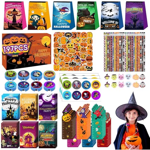 Dreuhuing Halloween-Preise für Kinderparty, Halloween-Partygeschenke, Großpackung Halloween-Spielzeug für Kinder, Halloween-Partygeschenke, Halloween-Leckerli-Tüten, Schule, Klassenzimmer, von Dreuhuing