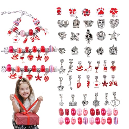 Dreuhuing Schmuckherstellungs-Set, buntes Schmuckherstellungszubehör, Armband-Schnurhersteller-Set, Bettelarmband, Halsketten-Set, vielseitiges Bastelset für Kinder für Mädchen und Frauen von Dreuhuing