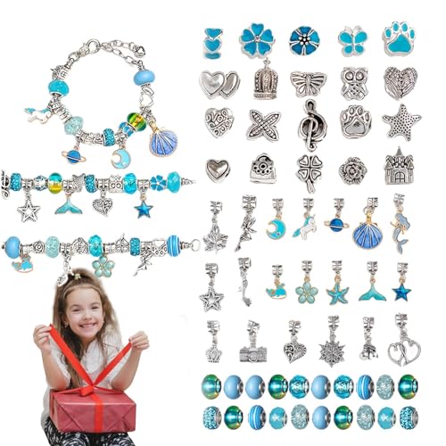 Dreuhuing Set zur Herstellung von Charm-Armbändern, buntes Schmuckherstellungszubehör, Armband-Halsketten-Set, vielseitiges Kinder-Bastelset für Mädchen und Frauen von Dreuhuing