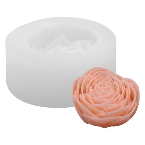 Dreuhuing Silikon-Rosen-Kerzenform, 3D-Silikon-Rosenform für Kerzen, Kuchen und Pralinen, kreative Silikonform für Kerzen, lebensmittelechte Kuchen, Schokolade, Bienenwachs-Form von Dreuhuing